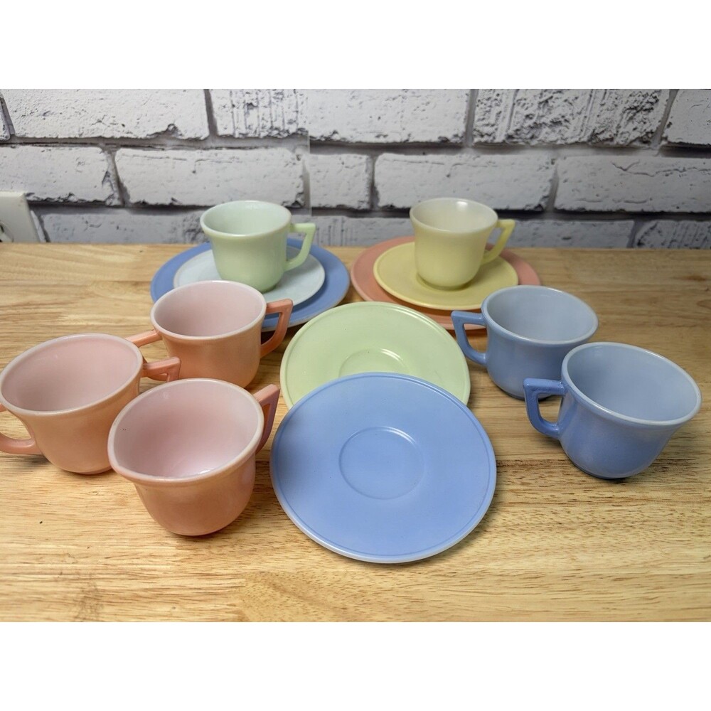 13p Vintage Child's Toy Dish Set 1950s Hazel Atlas Moderntone Little Hostess Set